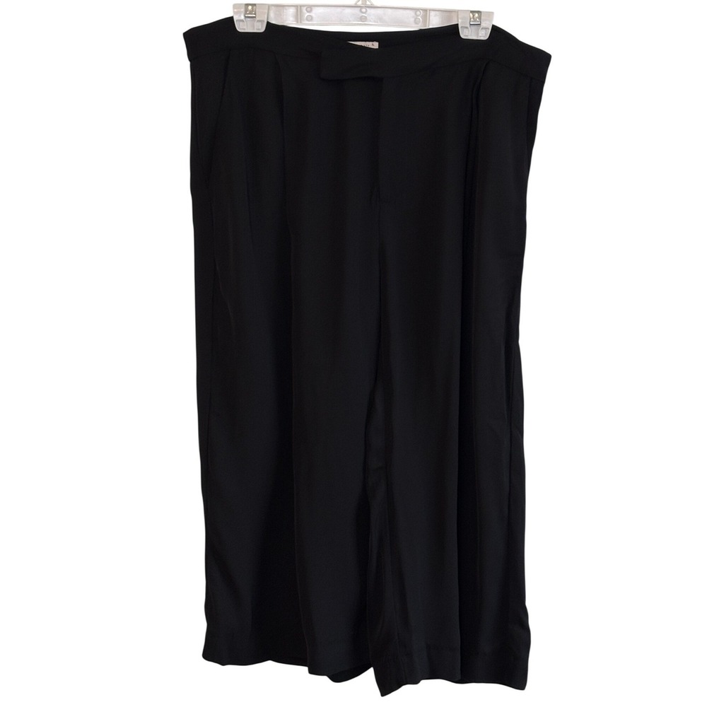 St. Agni Culottes Black Womens XL Wide Leg Relaxed Cropped Tailored Trousers